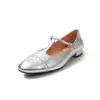 Tres Colores, Varios Tamaños Disponibles, Zapatos Mary Jane de Piel de Vaca Devolubles, Temporada Primavera 2026, Tacón Bajo Grueso, Punta Redonda, Piel Genuina, Zapatos de una Sola Correa en T para Mujer
