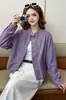 Chaqueta corta de diseño vintage 2026 nueva primavera y otoño versátil para mujer cuello alto suelta elegante abrigo de cuero