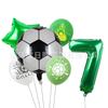 Conjunto de 6 globos de látex de película de aluminio con diseño de fútbol verde transfronterizo para decoración de cumpleaños infantil