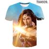 Mulher-Maravilha verão novo impressão digital 3D tendência da moda nova gola redonda camiseta masculina e feminina