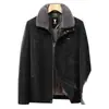 Abrigo de invierno casual y moderno para hombre, estilo coreano, con cuello de piel sintética y forro polar, adecuado para hombres de mediana edad y mayores