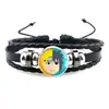 Venta Caliente Transfronteriza Naruto Mori Joya del Tiempo Pulsera Tejida Multicapa Cuerda de Mano de Cuero Negro Al por Mayor