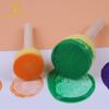 Venta al por mayor, paquete de 5 pinceles para pintar con mango redondo de madera y esponja para grafiti de jardín de infancia.