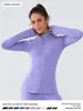 Lu Yoga Wear Top Defia para Mujer Chaqueta Deportiva Otoño e Invierno Cuello Alto Delgado Aspecto Adelgazante Chaqueta de Fitness Ropa con Protección Solar