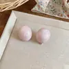 Brincos Ovais Doces com Gotejamento de Óleo Agulha de Prata, Presilhas de Orelha, Brincos com Design Fresco e Único, Joias Leves de Luxo e de Alta Qualidade