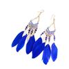 Pendientes de plumas transfronterizos Bohemianos largos con gancho para la oreja personalidad accesorios de turismo de Yunnan joyería retro una generación de cabello