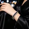 Pulseira Tennis Completa de Diamantes Multicor, Pulseira de Corrente Garra Simples e Estilosa, Pulseira cravejada de Diamantes Estilo Europeu e Americano para Festa