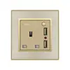 Enchufe de pared británico de 13A con USB, universal de cinco orificios, comercio exterior, panel de enchufe internacional para Hong Kong, Singapur, Tipo 86