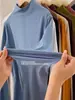 Camiseta Máscara Gola Alta para Mulheres, Camiseta Base Escovada Outono e Inverno, Ajuste Slim, Roupa Externa Quente, Camiseta de Manga Comprida, Blusa Versátil