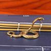 Ornamentos de Pet de Chá Cobra de Latão Sólido Antigo Zodíaco Cabo de Cobra Peça de Jogo Ornamentos Decorativos de Mesa de Escritório