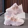 Zapatillas elegantes y casuales de princesa mariposa para niñas, suela gruesa, nueva colección primavera/otoño 2026, parte superior de piel, transpirables