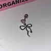 Lindos Unhas de Osso de Orelha com Laço de Coração Rosa Nicho Doce Cool Garota Popular Brincos em Formato de Cobra Brincos de Aço Titânio Brincos