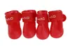 Botas de Lluvia Suaves de Silicona para Mascotas Antideslizantes Resistentes al Desgaste Botas de Lluvia para Perros Color Gelatina Pelo Dorado Zapatos Impermeables para Salir con Mascotas