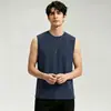 Chaleco de hombre de algodón y seda, camiseta sin mangas deportiva de seda helada de secado rápido con sensación de frescura, sudadera antibacteriana 7A, camiseta sin mangas para fitness
