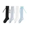 Fábrica de Calcetines Laibo Xy137 Nuevo Estilo de Verano Calcetines para Niños Calcetines de Malla Larga con Lazo de Seda de Morera Calcetines de Princesa