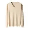 Nuevo Suéter de Lana 100% Pura para Otoño/Invierno para Hombre Cuello en V Tejido Juvenil Base de Lana Casual Suéter Argyle