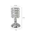 Portavelas Dorado Estilo Europeo, Portavelas de Hierro y Cristal de Alto Pie de Lujo Ligero, Decoración de Mesa para Bodas y Novias