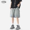 Pantalones Cortos de Mezclilla para Hombre LKTM # Verano Herramientas de Tala Estilo Americano Ins Sueltos Rectos Casuales