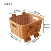 Cesta de Armazenamento Trançada à Mão, Cesta de Lanches e Frutas para Mesa, Cesta Decorativa em Formato de Animal, Cesta de Armazenamento de Brinquedos e Diversos
