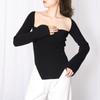 Camiseta Base de Punto Astuta y Sexy para Mujer, Nueva Moda Primavera 2026, Dobladillo Irregular con Aberturas Laterales, Suéter de Punto