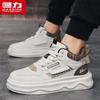 Tênis Masculino de Cano Alto com Puxador Outono e Inverno 2025 Novos Tênis Casuais de Basquete para Jovens Sapatos Esportivos Tendência Sapatos de Algodão com Forro de Lã