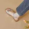 Sandálias femininas estilo fada, bico quadrado, salto médio, tira única, para uso ao ar livre, moda verão 2026, laço, bico aberto, sapatos femininos de salto baixo