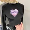Ropa interior básica forrada de forro polar para niñas, top de otoño para niños, camiseta elegante de manga larga con estampado de dibujos animados para otoño e invierno