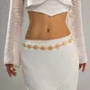 Cadeia de Cintura Pequena de Metal Transfronteiriça Europeia e Americana de Girassol para Mulheres Design Nicho Pingente de Rosto Tocando Corrente de Corpo Design Personalizado