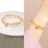Pulseira de Cristal Pixiu de Cristal Morango Natural Corda Amarela Cristal Amarelo Cristal com Cabelos Dourados Pulseira para Meninas de Luxo Leve Atacado