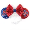 Faixa de Cabeça Elástica Ajustável Cruzada de Morcego Tema Halloween Headwear com Laço de Lantejoula