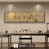 Nueva Pintura Decorativa de Salón de Té Chino Estética de la Dinastía Song Pared de Fondo de Sofá de Sala de Estar Colgante de Pared Bambú Zen Mural de Oficina