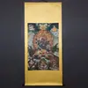 Estatua de Buda Shakyamuni Lienzo Thangka de Tíbet Estilo Vajrayana Tara Verde Bordado Pintura del Salón Central Rey Gesar