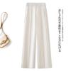 Pantalones de Lana Tencel Grises para Mujer 2025 Primavera y Verano Nuevo Cintura Alta Casual Rectos Pantalones Holgados Dosis Pantalones de Pierna Ancha