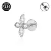 Nuevos Labrets y Pendientes de Aleación de Titanio G23 con Base Plana y Piercing Espiral Interno, Disponibles en Colores Plata y Oro, Venta al por Mayor