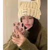 Gorro de Punto para Mujer, Cálido y a Prueba de Frío, Estilo Coreano Otoño e Invierno, Versátil, Orejas de Conejo Lindas, Gorro de Lana, Protección para las Orejas, Mantiene la Cara Caliente y Hace que la Cara Parezca Más Pequeña