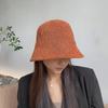 Sombrero de estilo japonés para mujer, otoño e invierno, nuevo sombrero de pescador de punto de chenilla, estilo coreano, versátil, de color sólido, informal, para lavabo