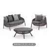 Sofá de Exterior, Set para Piscina, Sala de Estar en Patio, Balcón Exterior, Sala de Recepción, Silla de Ratán para Ocio, Juego de Muebles de Ratán de Tres Piezas