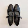 Zapatos Mary Jane con Hebilla y Suela Suave para Mujer, Zapatos Planos Slip-On de Cuero Suave con Empeine Bajo y Superficie Suave
