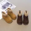 Botas de Nieve para Niños Estilo Invierno Calidez con Felpa Adicional Botas de Algodón para Niñas Suela Suave Antideslizante Botas Cortas de Estilo Casual para Niños Cremallera Trasera