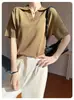Camiseta de Lino Tencel Estilo Socialité, Top de Punto Romántico y Ceñido, Top de Mujer Ceñido con Hilo de Lino Tencel de Puntos