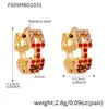 Pendientes Pequeños Exquisitos Super Brillantes de Zirconia con Diamante de Color Cuadrado Xinyixinxin Acero Inoxidable Chapado en Oro Real 18K Pendientes Versátiles