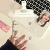 Em Estoque Saco com Zíper A8 Mini de Duplo Fecho e 3 Furos Álbum de Fotos Transparente Caderno Brilhante de Folhas Soltas Álbum de Armazenamento de Bolso Único de 3 polegadas