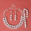 Nuevo Comercio Exterior Moda Femenina Collar de Flor de Ciruelo Full Diamond Pendientes Pulsera de Diamante Grande Set de Tres Piezas Joyería de Boda Joyería para Novia