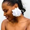 Europa y Estados Unidos joyería transfronteriza pendientes de flores grandes con sentido del diseño de tela exagerado flor de verano flor nicho pendientes de flores