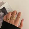 AliExpress Anillo de Nudillo Negro Caliente Personalidad Creativa para Mujer Set de Combinación Simple 7 Piezas Anillo de Manga