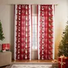 Cortinas de Natal Americanas Novas Tecido Estampado com Tema de Natal Blackout Retangular Embelezamento Tecido Decorativo Cortinas Prontas