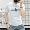 Camiseta de Manga Corta Lan Sheng Yi Verano Nueva Moda Marca para Hombre con Estampado de Letras Top de Media Manga Casual Combinable Cuello Redondo Camiseta para Hombre