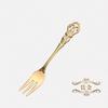 Corte Real relieve hueco cuchara de postre tenedor de tres dientes cuchara para revolver juego vajilla tallada estilo europeo regalo cuchara retro