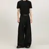 Calça Casual Tendência Estilo Japonês para o Dia a Dia, Solta, Versátil, Reta, de Perna Larga, com Toque de Luxo, Calça de Alfaiataria Plissada Estruturada em Linha A para Homens