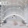 Cortina de Cuentas de Calabaza de Cristal para Entrada de Baño, Divisor de Habitación, Cortina de Puerta para Pasillo de Sala de Estar y Comedor, Cortina Decorativa Lista para Usar, Cortina Colgante, No Requiere Taladrar